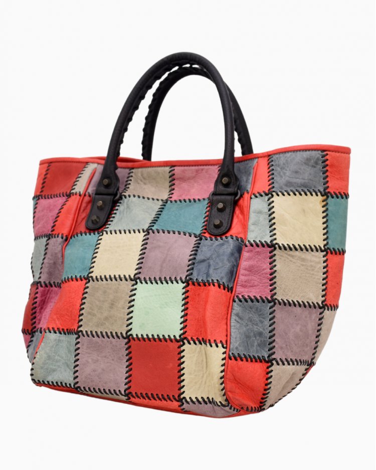 Bolsa Balenciaga Motocross Patchwork Colorida
